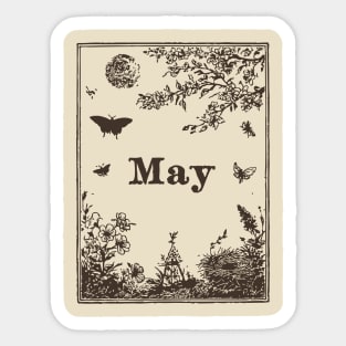 Elegant May Butterflies and Blossoms Sticker